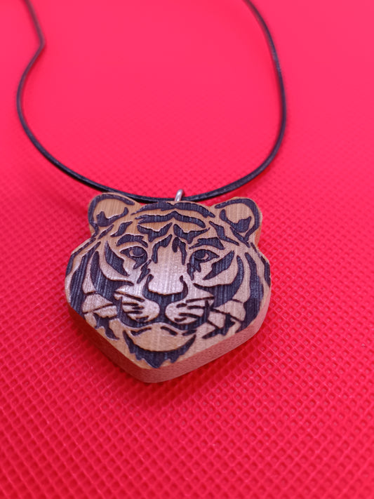 Tiger Wooden Necklace