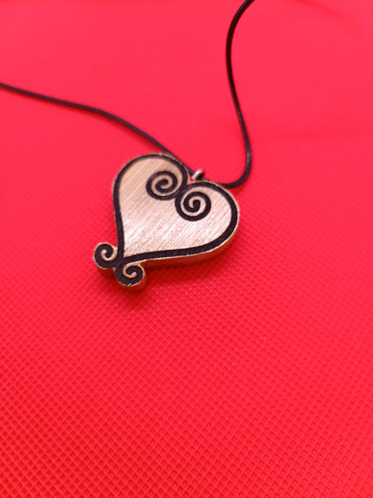 Celtic Heart Wooden Necklace