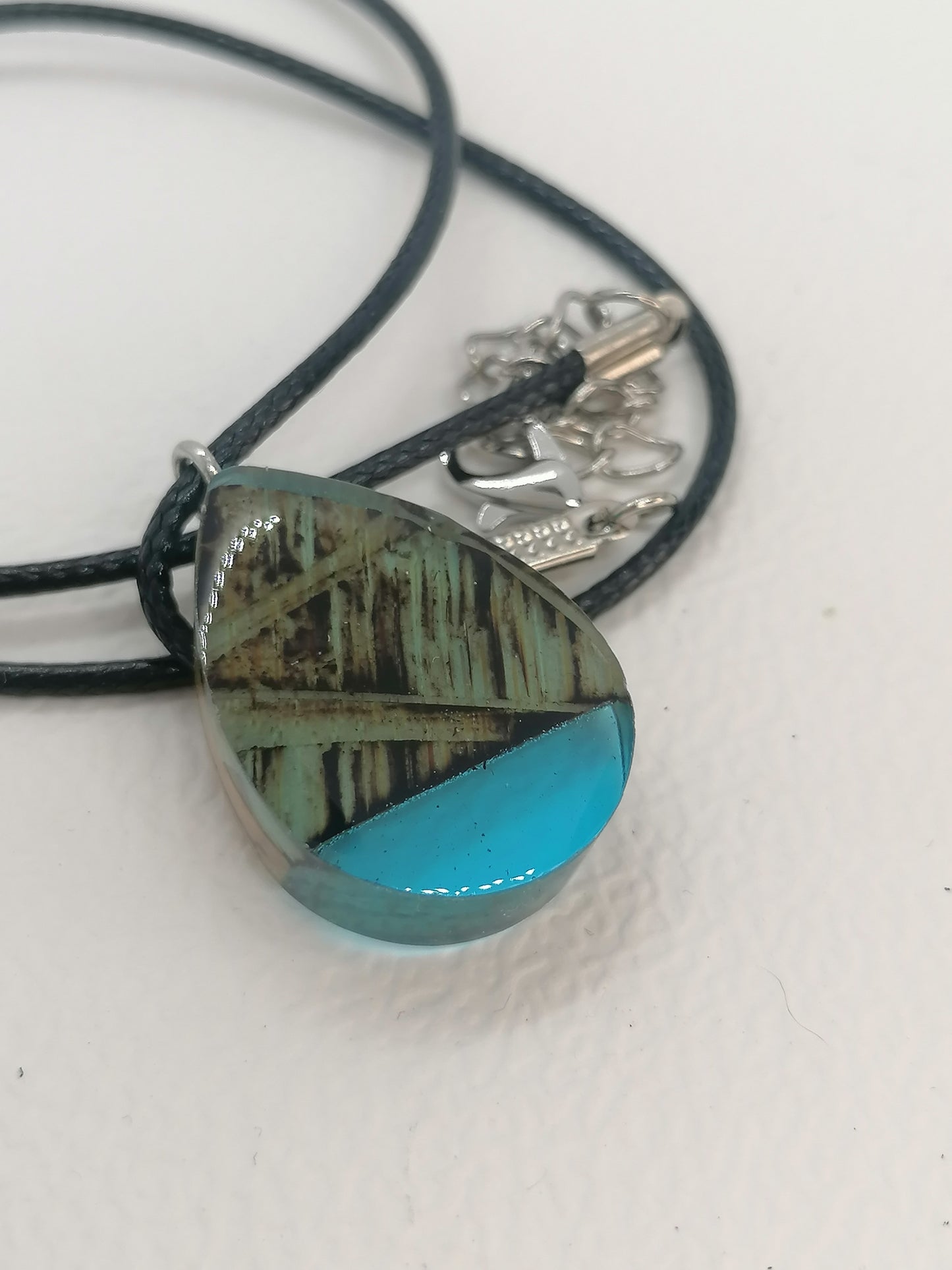 Burned Wooden Epoxy Necklace