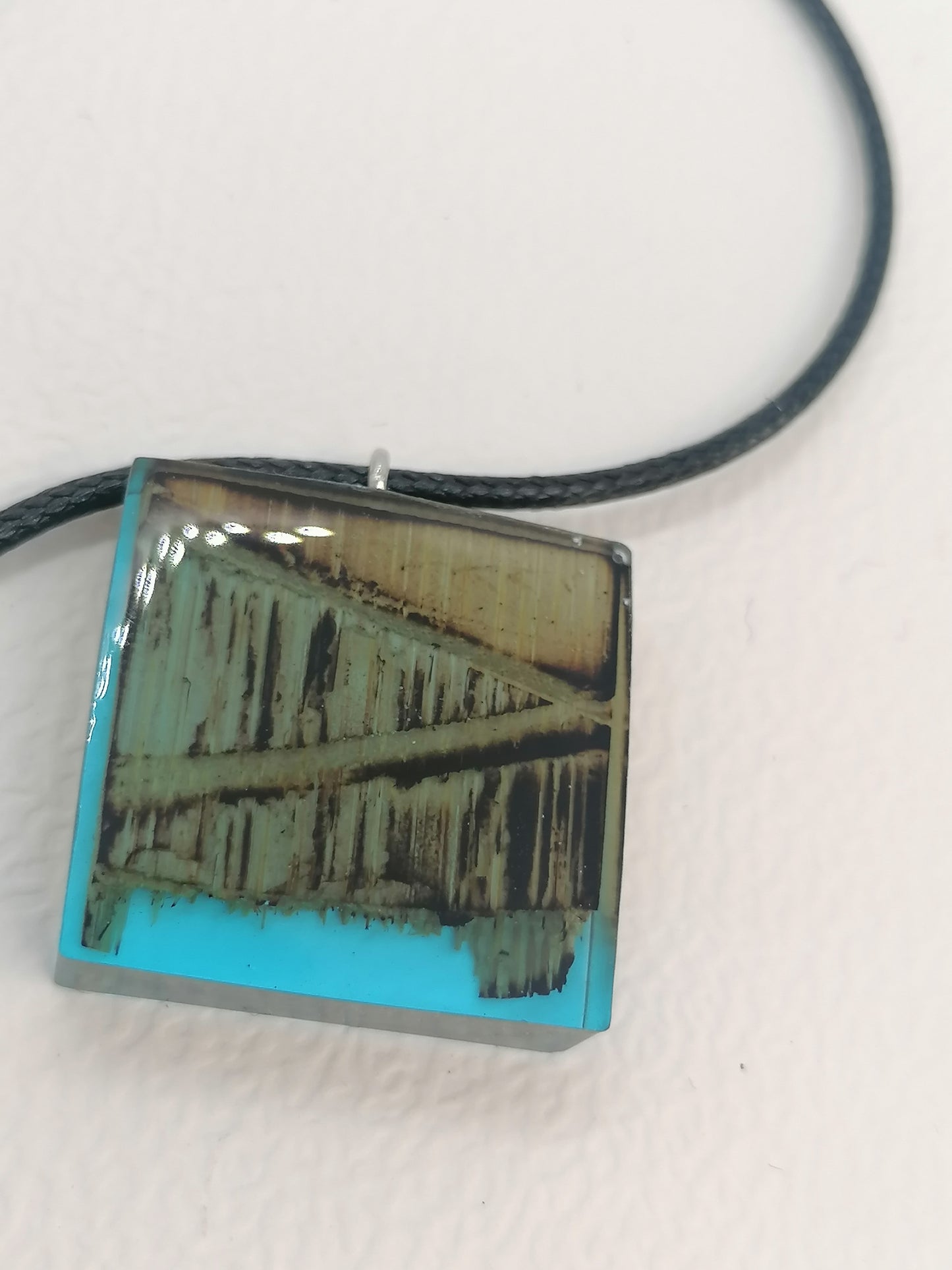 Burned Wooden Epoxy Necklace