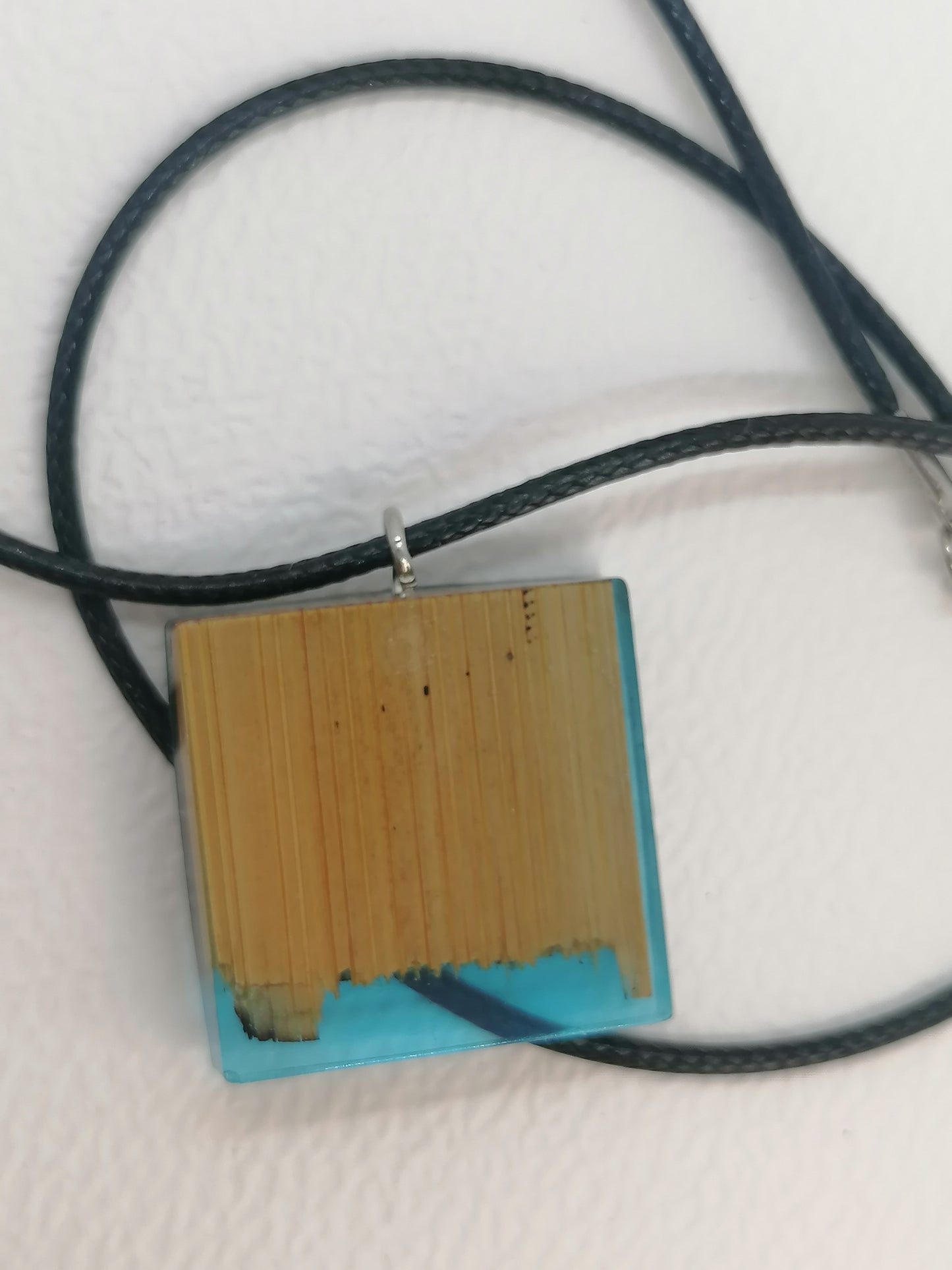 Burned Wooden Epoxy Necklace