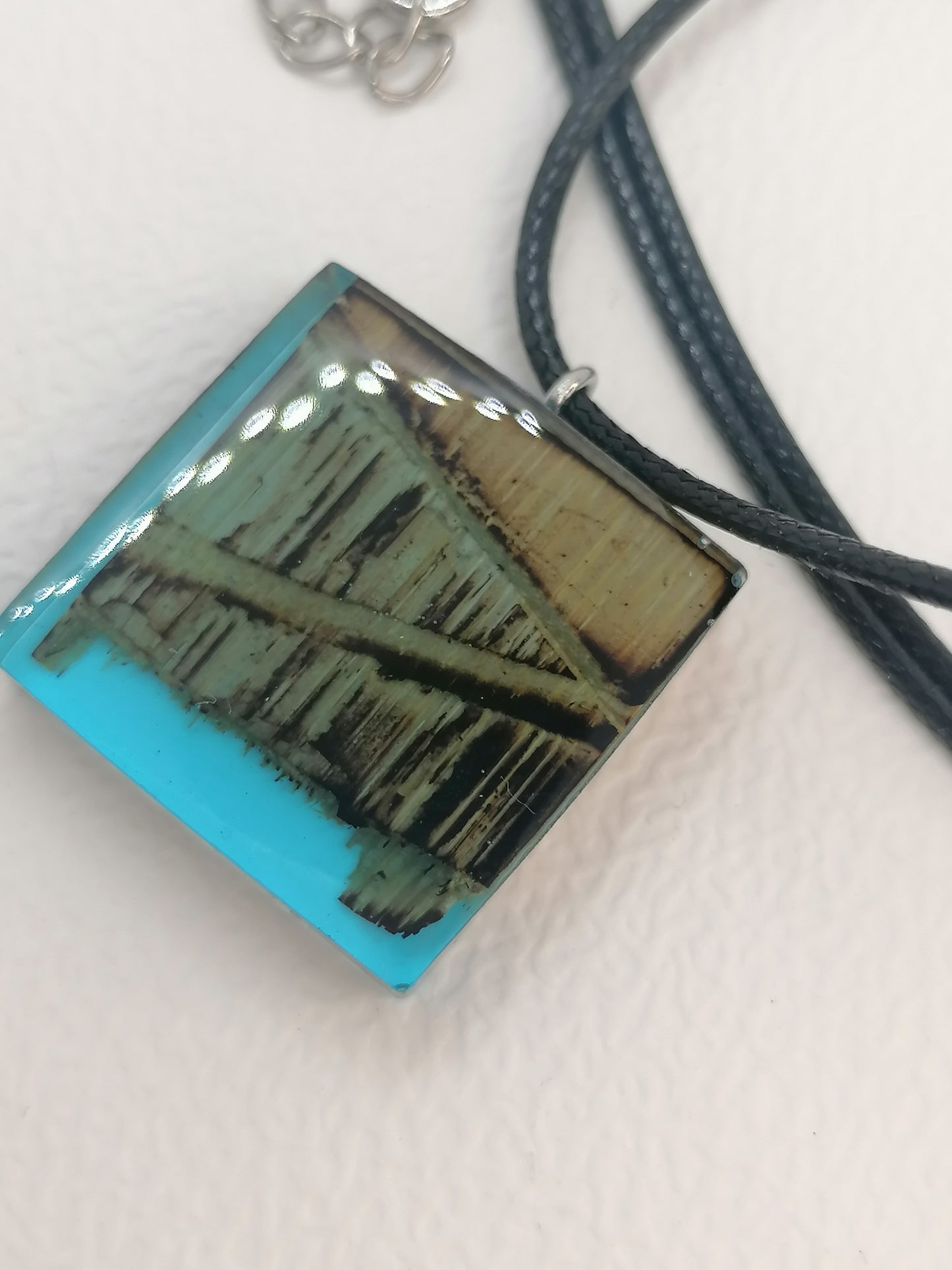 Burned Wooden Epoxy Necklace