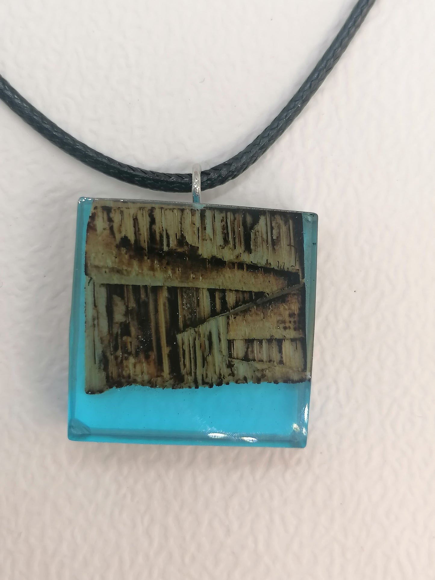 Burned Wooden Epoxy Necklace