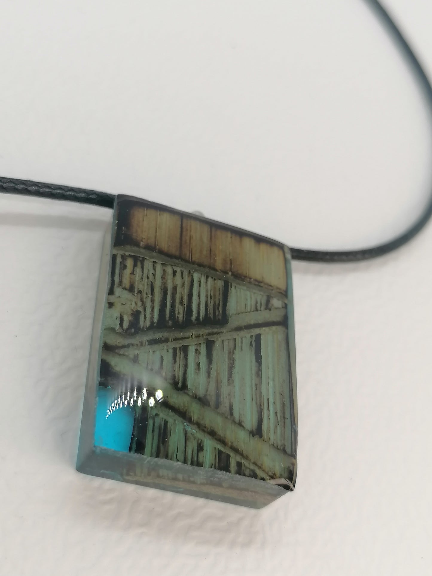 Burned Wooden Epoxy Necklace