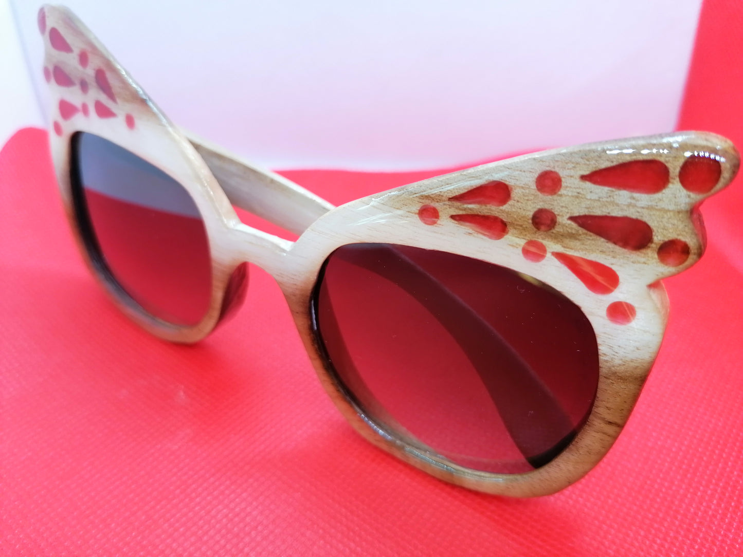 Handmade Wooden Sunglasses Butterfly Form