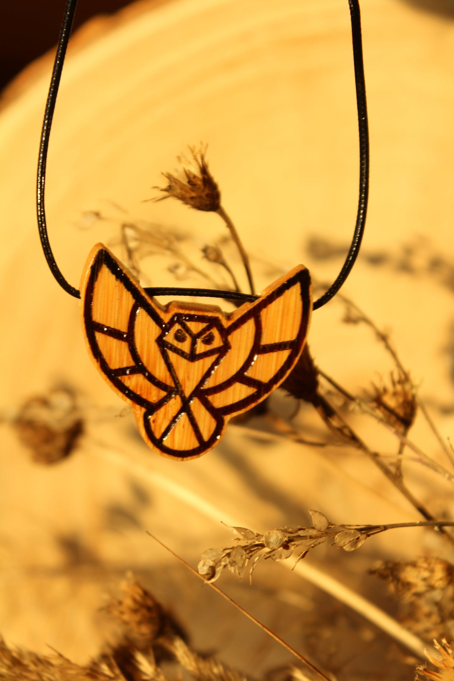 Owl Wooden Necklace