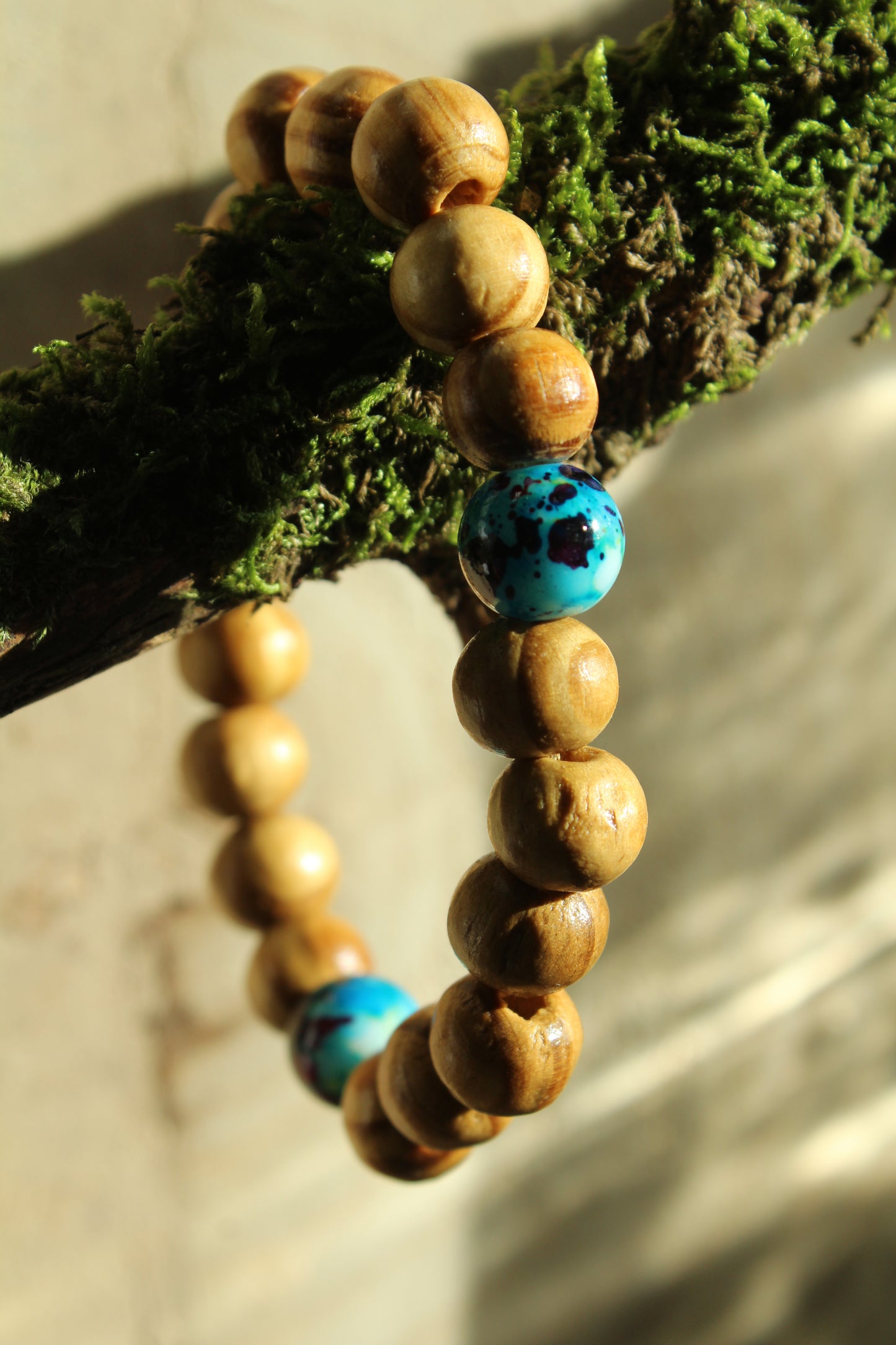 Beads Wooden Bracelet - Galaxy Blue