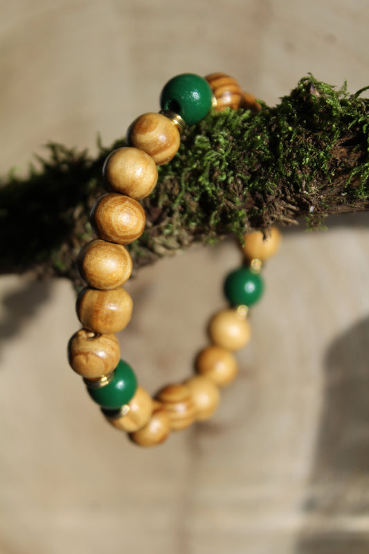 Beads Wooden Bracelet - Green