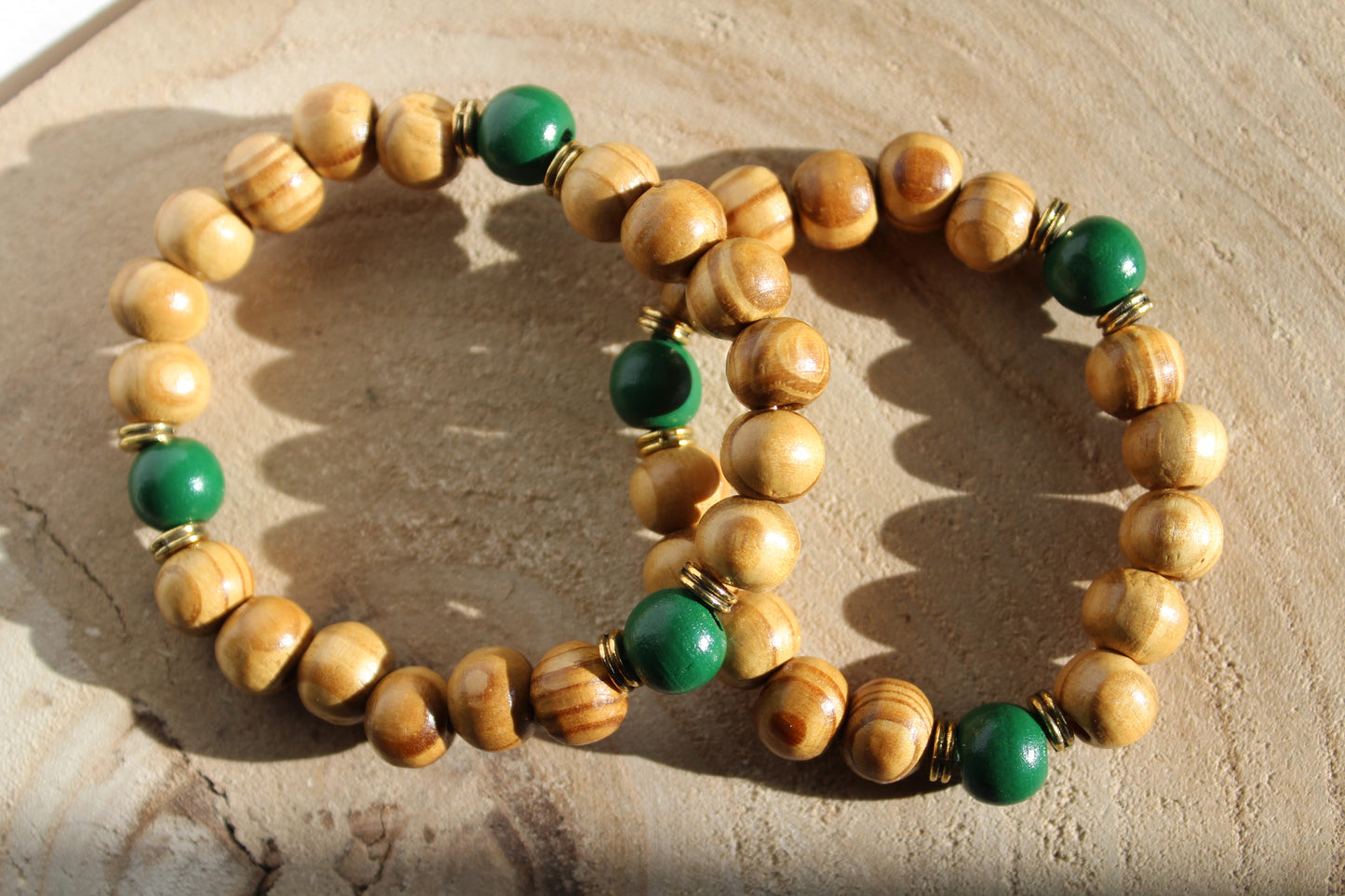 Beads Wooden Bracelet - Green