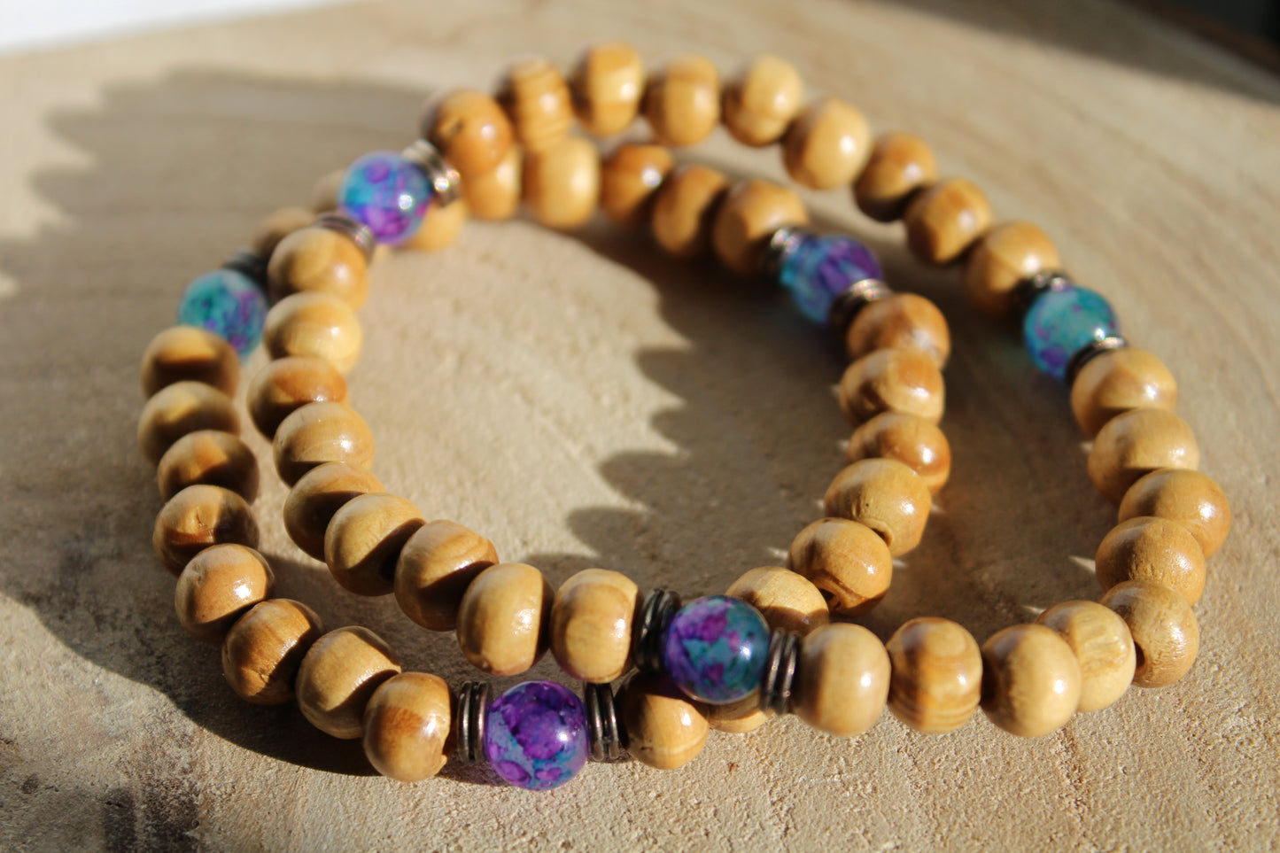 Beads Wooden Bracelet - Galaxy Blue