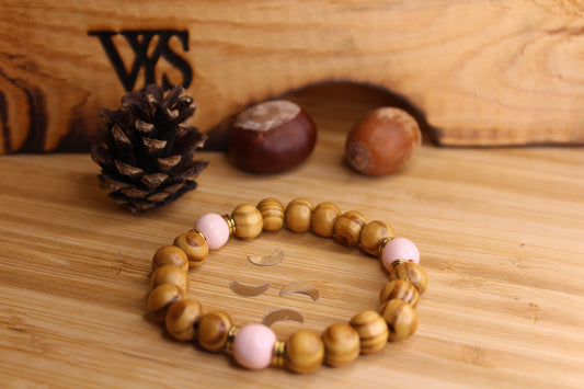 Beads Wooden Bracelet - Rose