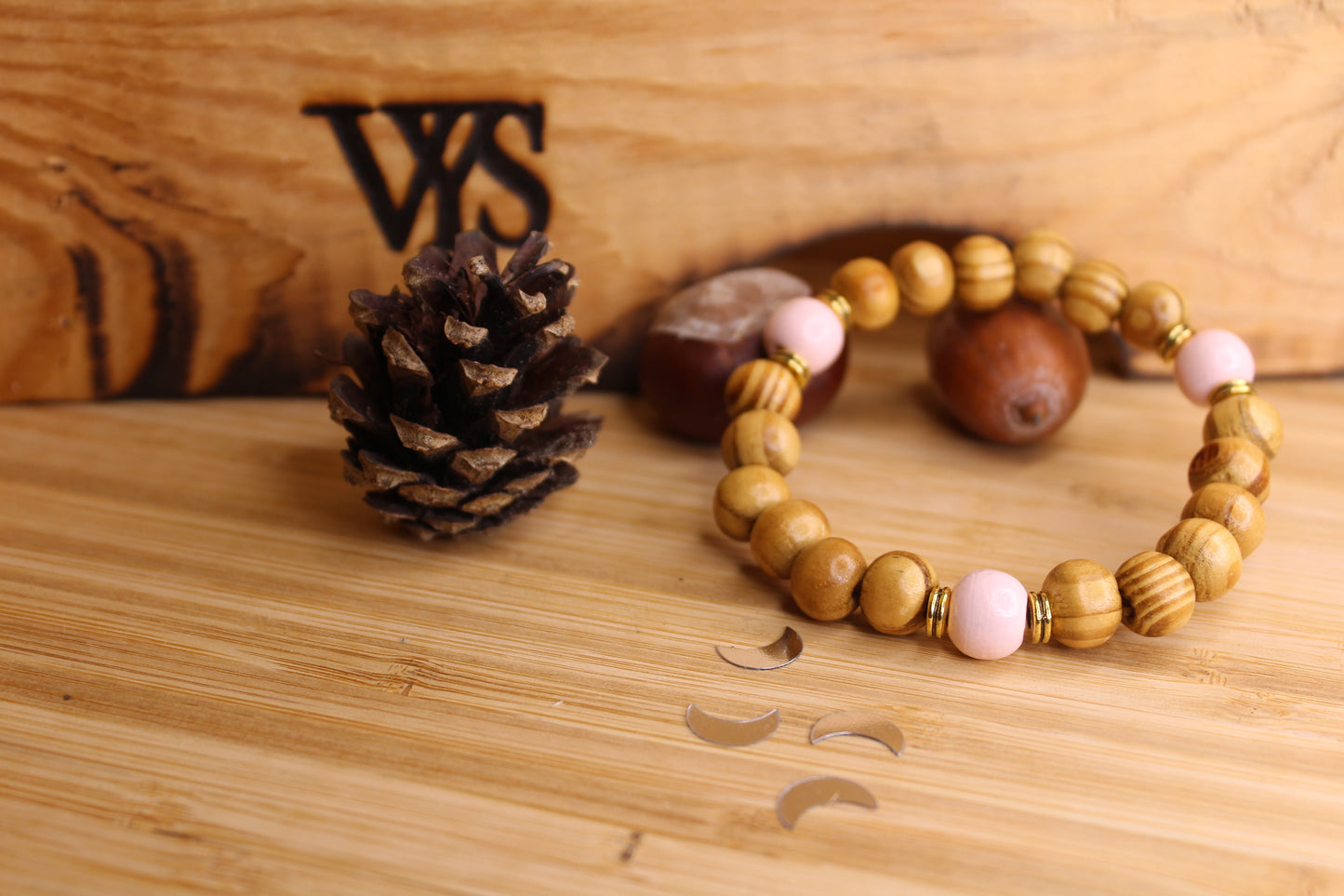 Beads Wooden Bracelet - Rose