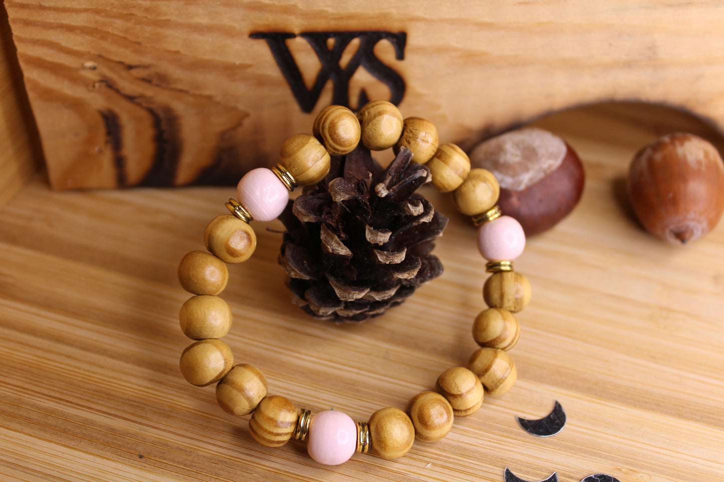 Beads Wooden Bracelet - Rose