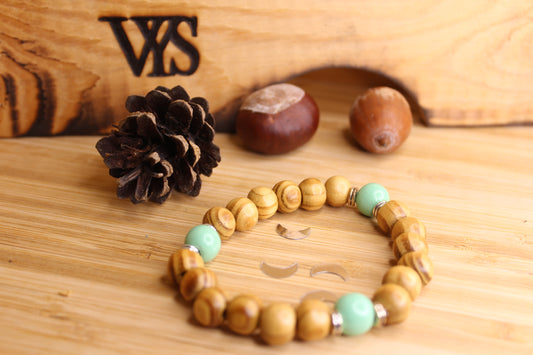 Beads Wooden Bracelet - Light Green