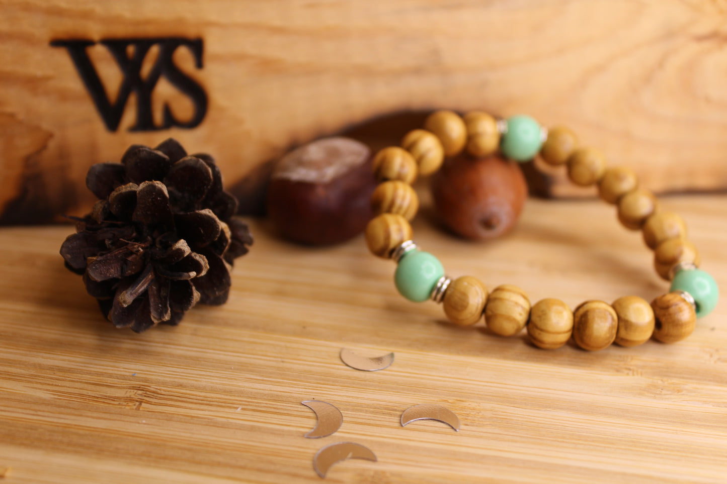 Beads Wooden Bracelet - Light Green