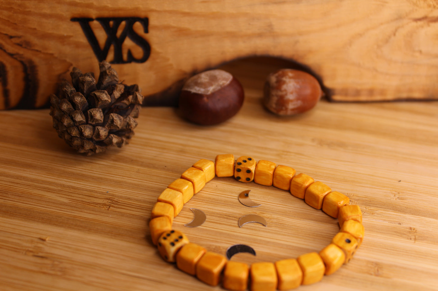 Dice Cubes Wooden Bracelet