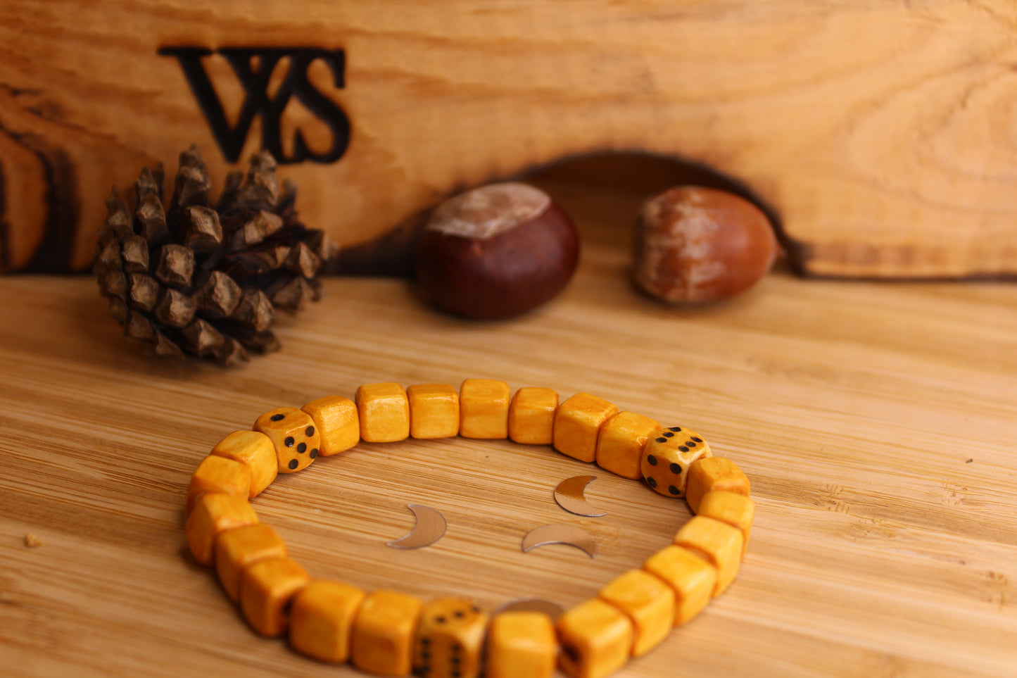 Dice Cubes Wooden Bracelet