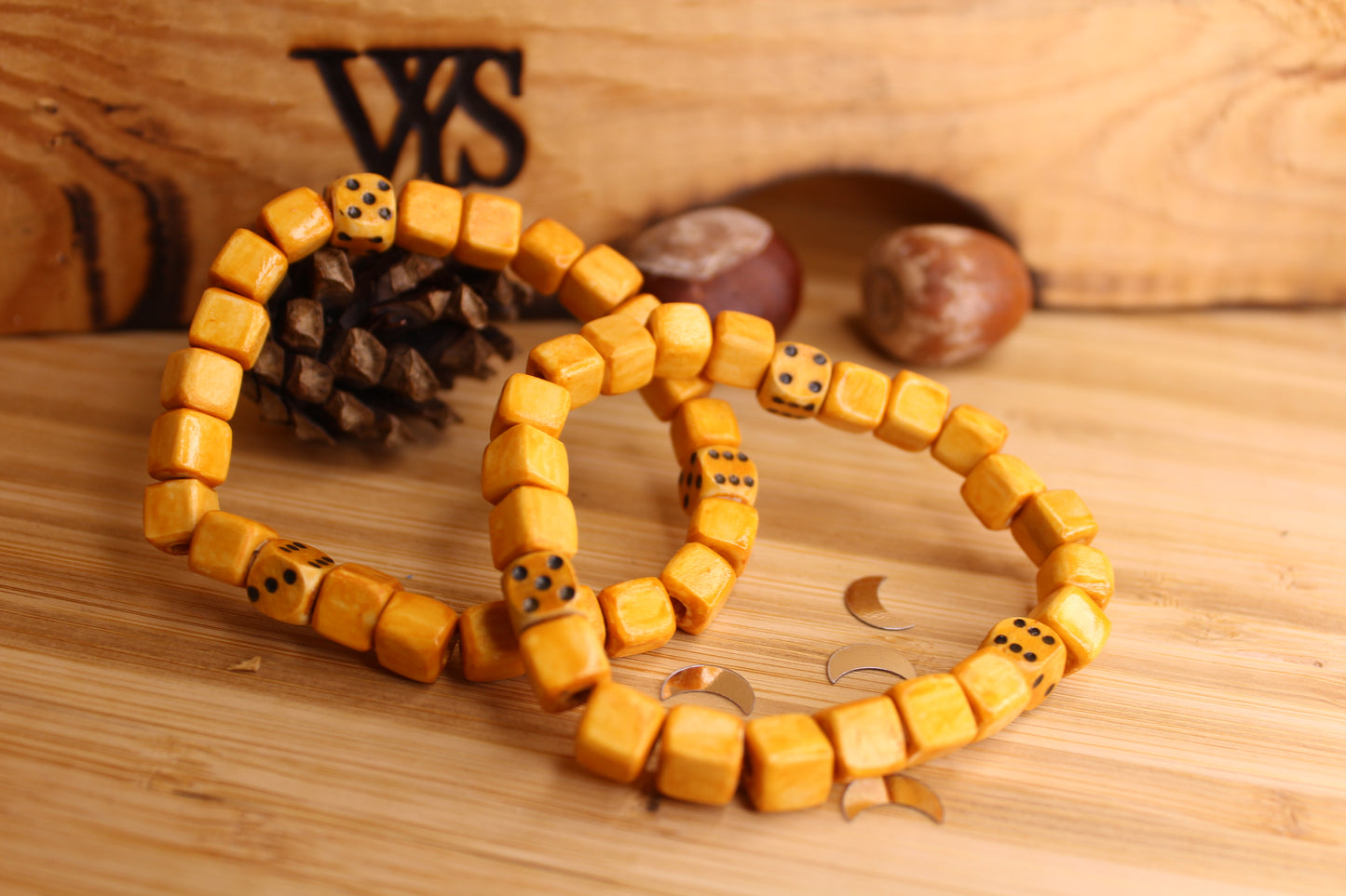 Dice Cubes Wooden Bracelet