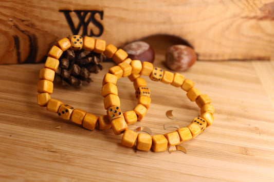 Dice Cubes Wooden Bracelet