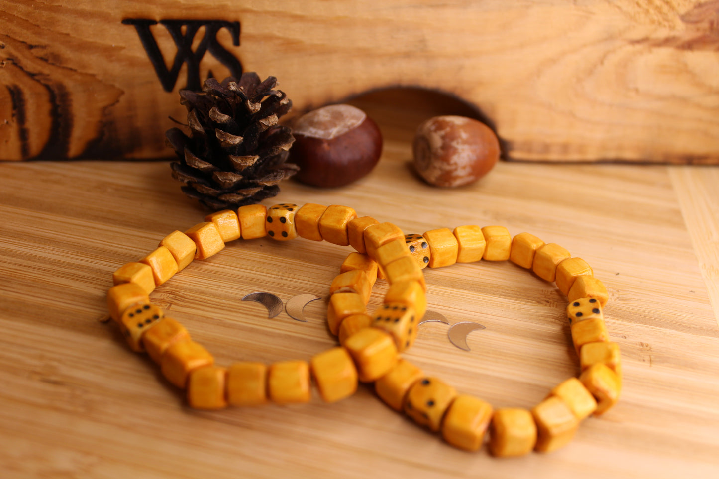 Dice Cubes Wooden Bracelet